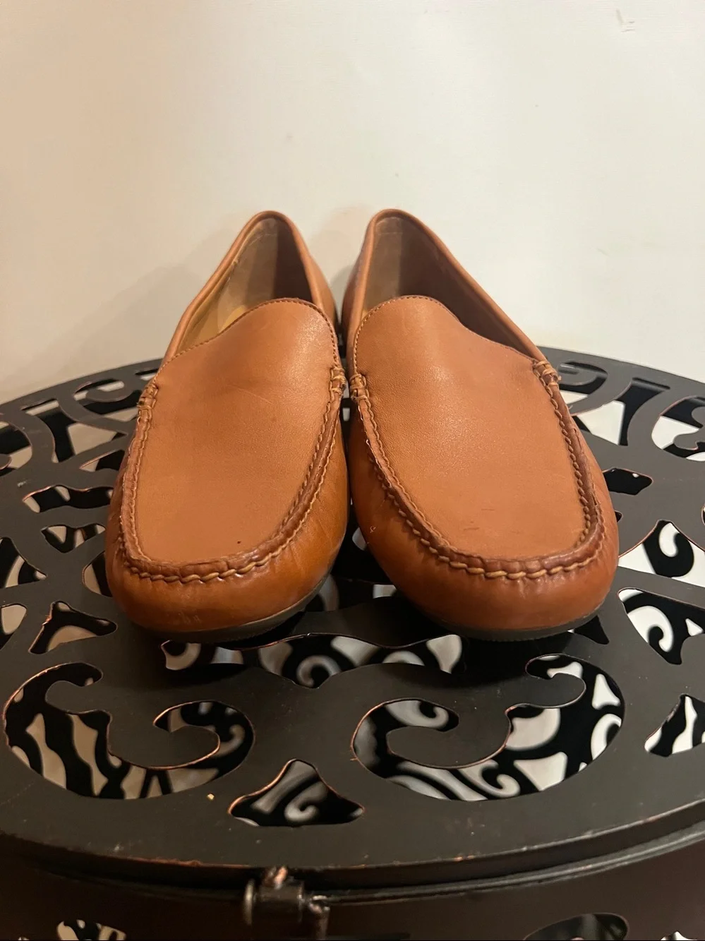 Polo by Ralph Lauren Men's Cognac Leather Slip-On Loafers Sz 12D
